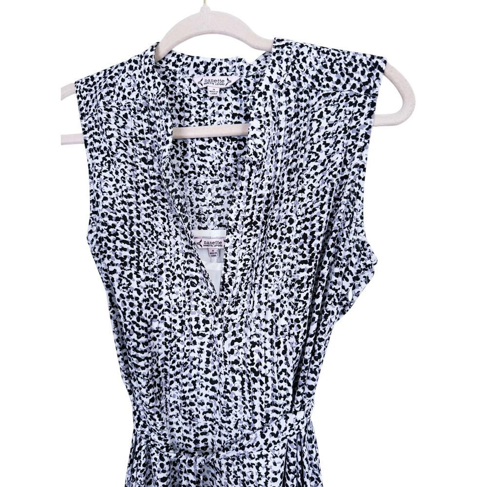 NWT Nanette Lepore Sleeveless Belted Midi Dress 4 Abstract Print Modern Career - Picture 4 of 11